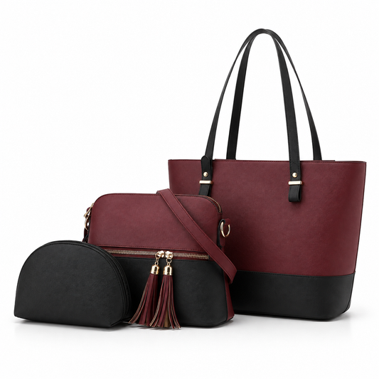 Maroon 3-Piece Handbag Set™