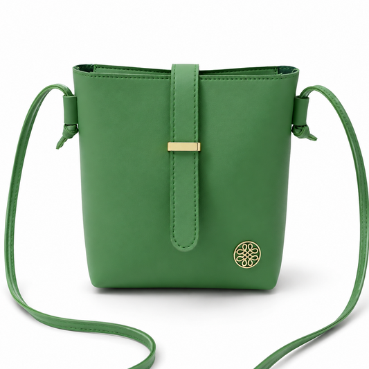 Green PU Leather Shoulder Bag for Women