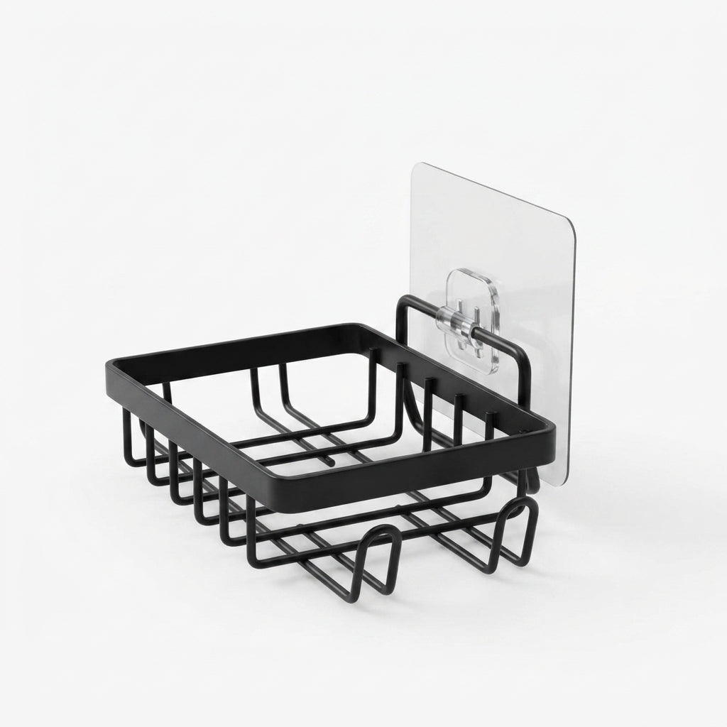 Black Iron Soap Organizer with Suction Cup Mount