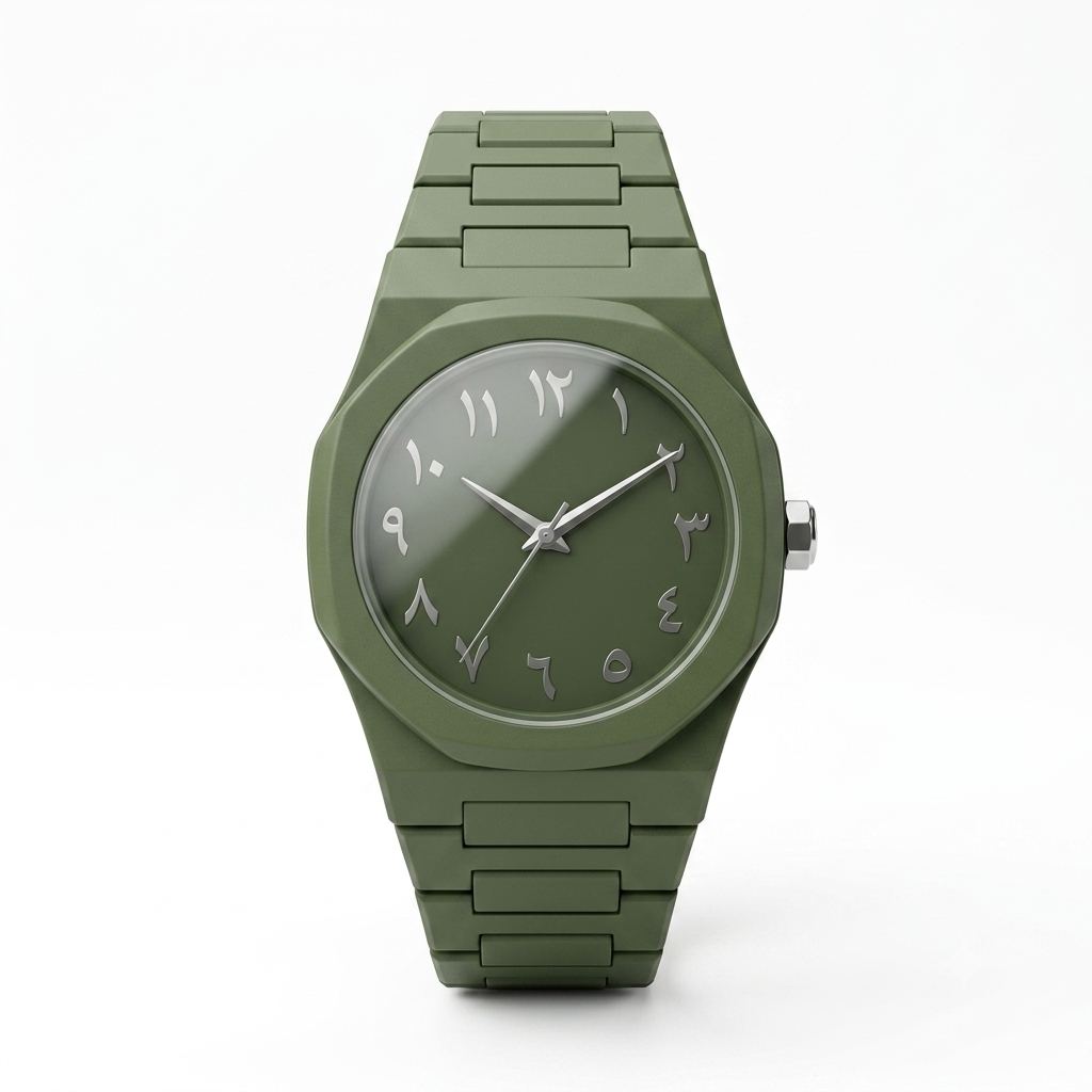 Olive Green Carbon Fiber Tactical Watch 45mm