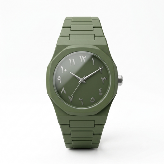 Olive Green Carbon Fiber Tactical Watch 45mm